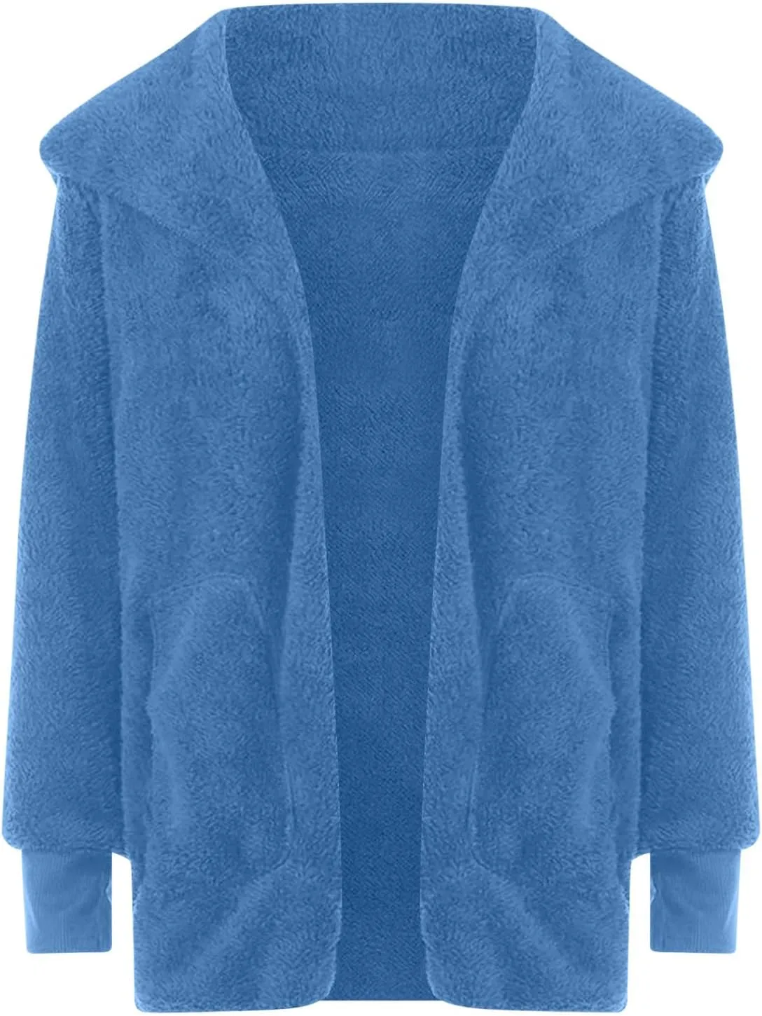 fartey Womens Oversized Fleece Jackets Zip Up Long Sleeve Hoodies Comfy Soft Fuzzy Sherpa Coats Outerwear with Pockets