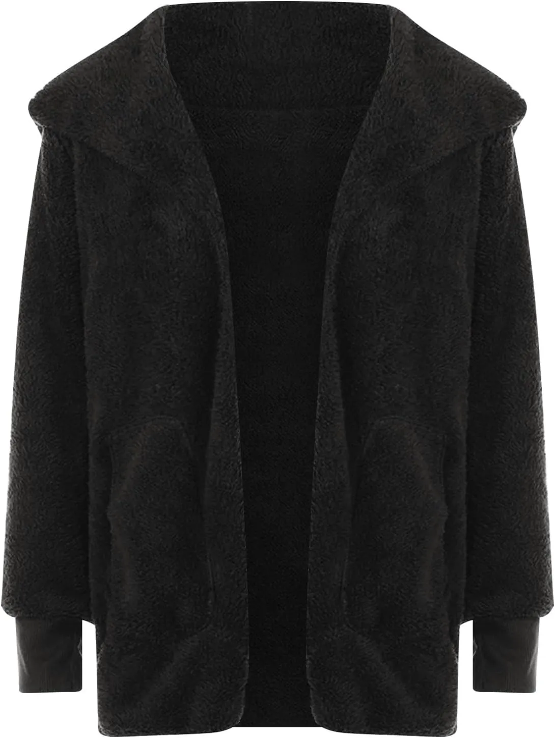 fartey Womens Oversized Fleece Jackets Zip Up Long Sleeve Hoodies Comfy Soft Fuzzy Sherpa Coats Outerwear with Pockets
