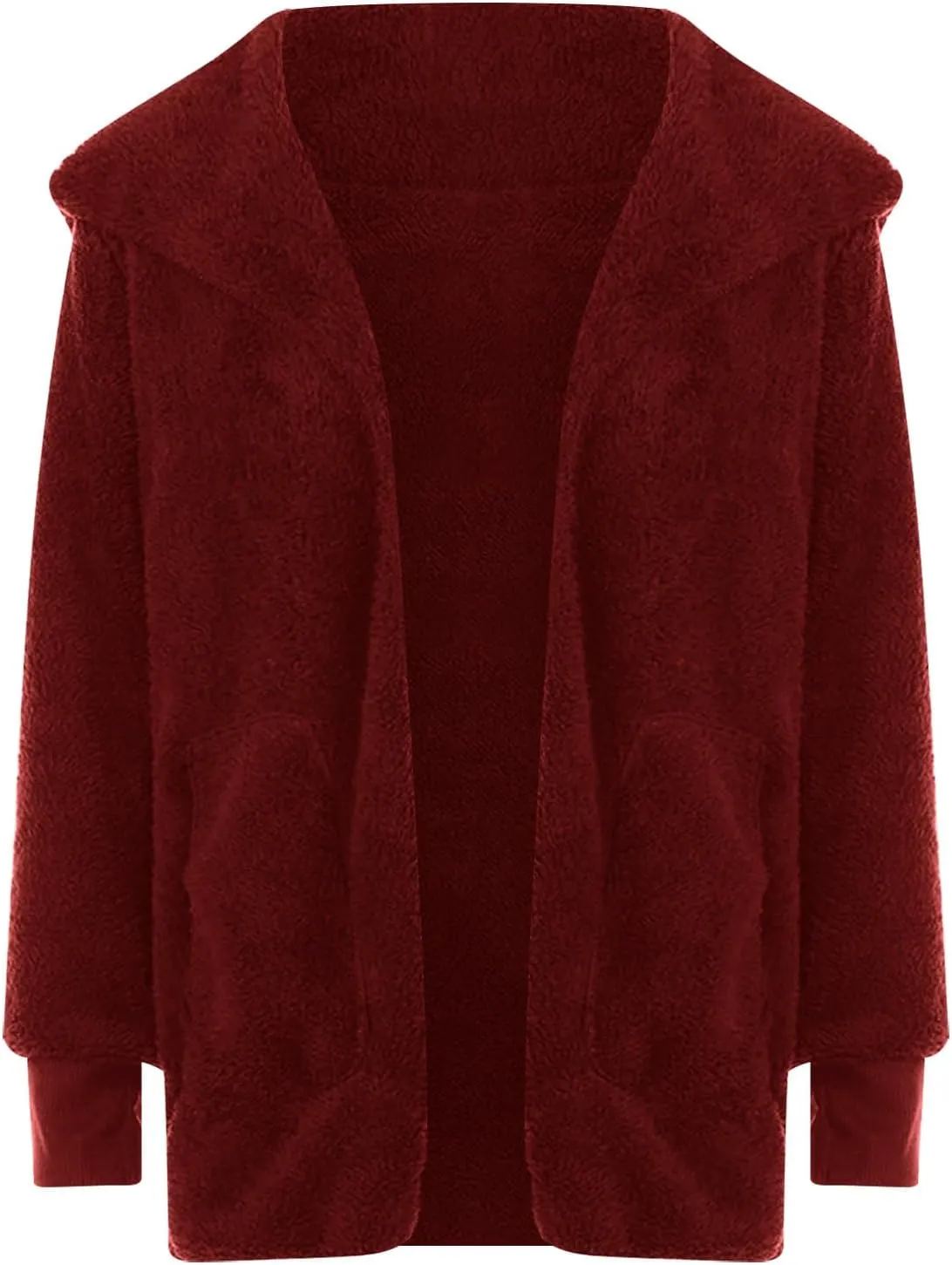 fartey Womens Oversized Fleece Jackets Zip Up Long Sleeve Hoodies Comfy Soft Fuzzy Sherpa Coats Outerwear with Pockets