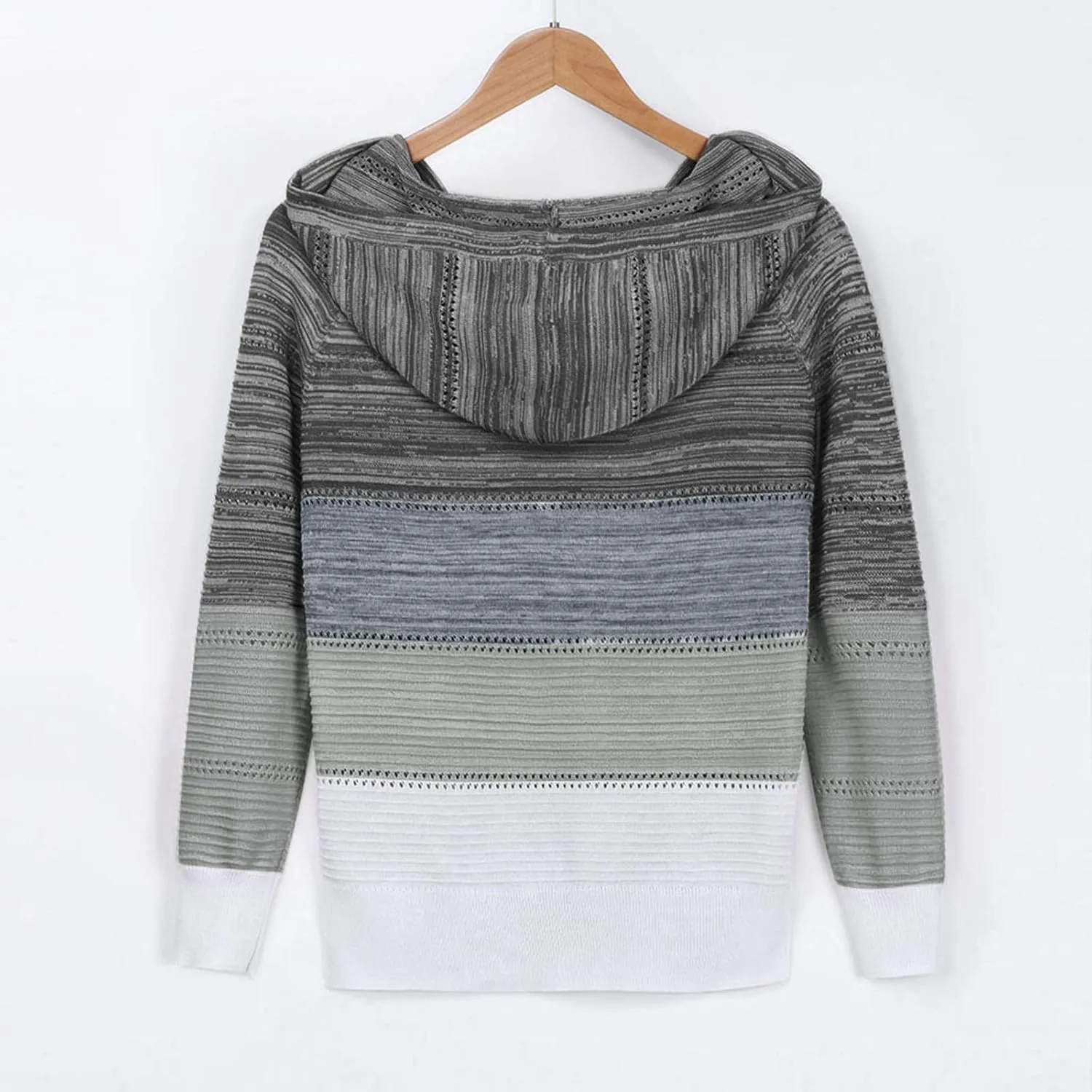 FQZWONG Spring Sweaters for Women 2025 Plus Size Long Sleeve Hoodies Casual Ladies Sweatshirts Fashion Knit Hooded Tops