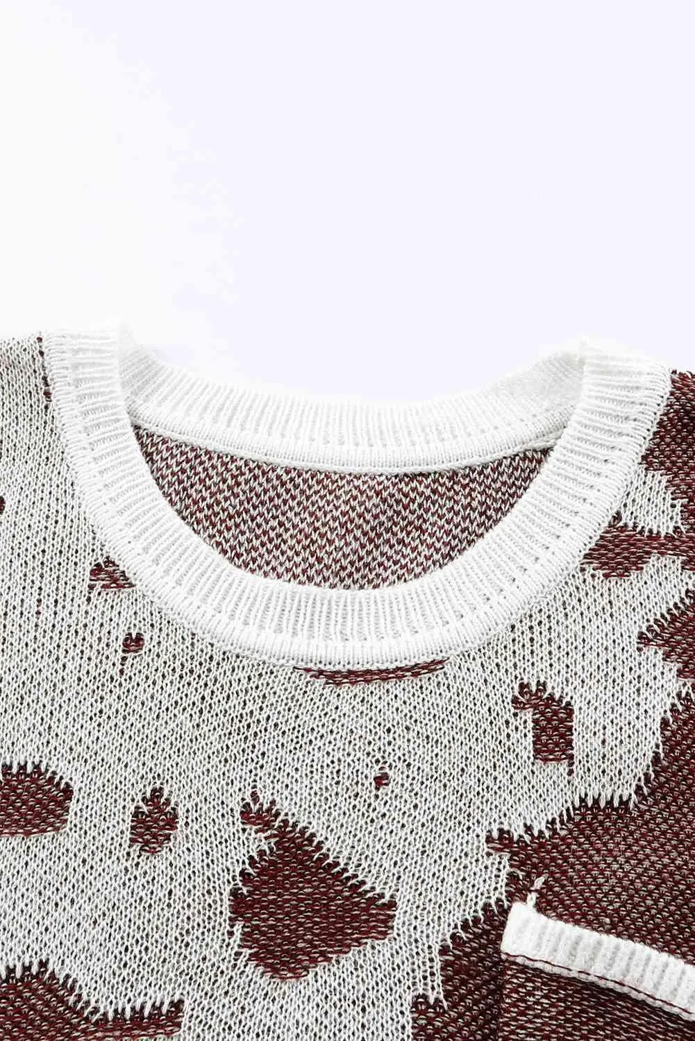 Gently Cozy Crew Neck Cow Print Sweater