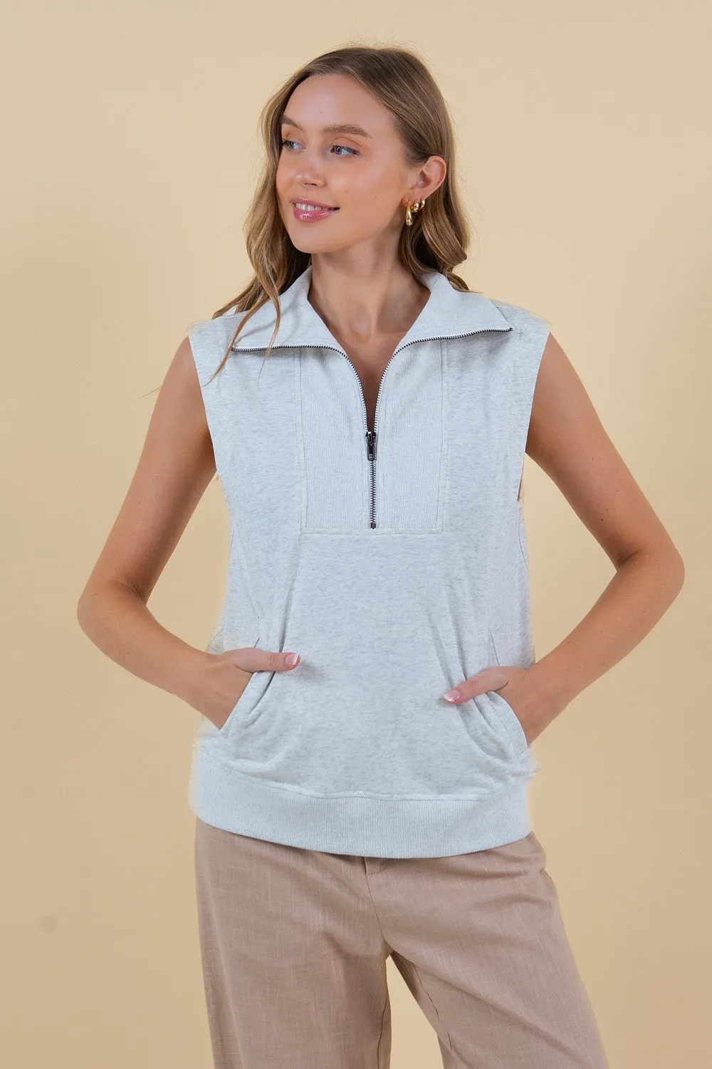H. Gray Sleeveless Sweatshirt