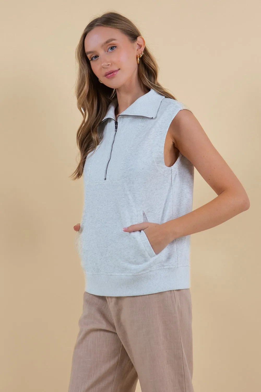 H. Gray Sleeveless Sweatshirt