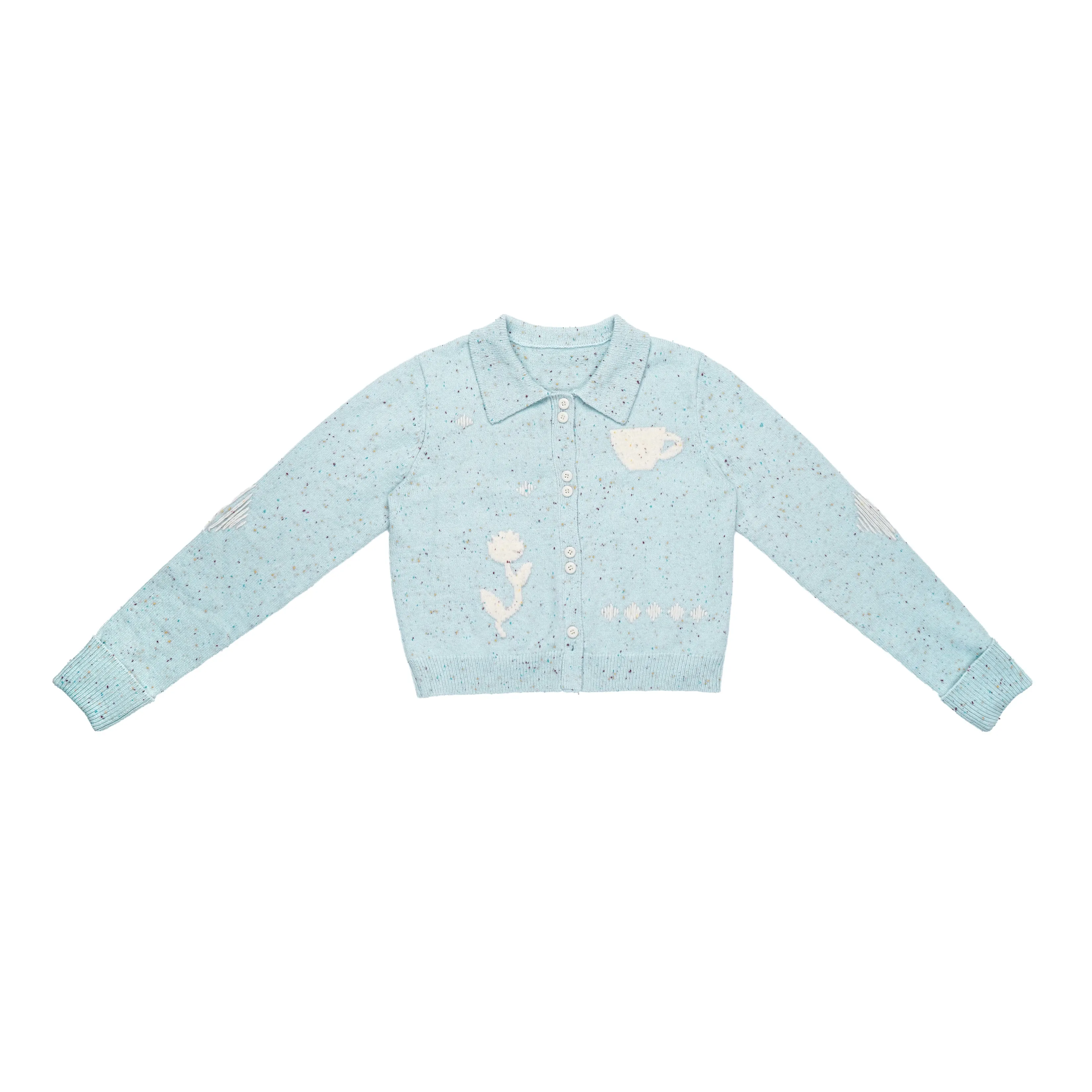 Hand-Painted Knitted Cardigan