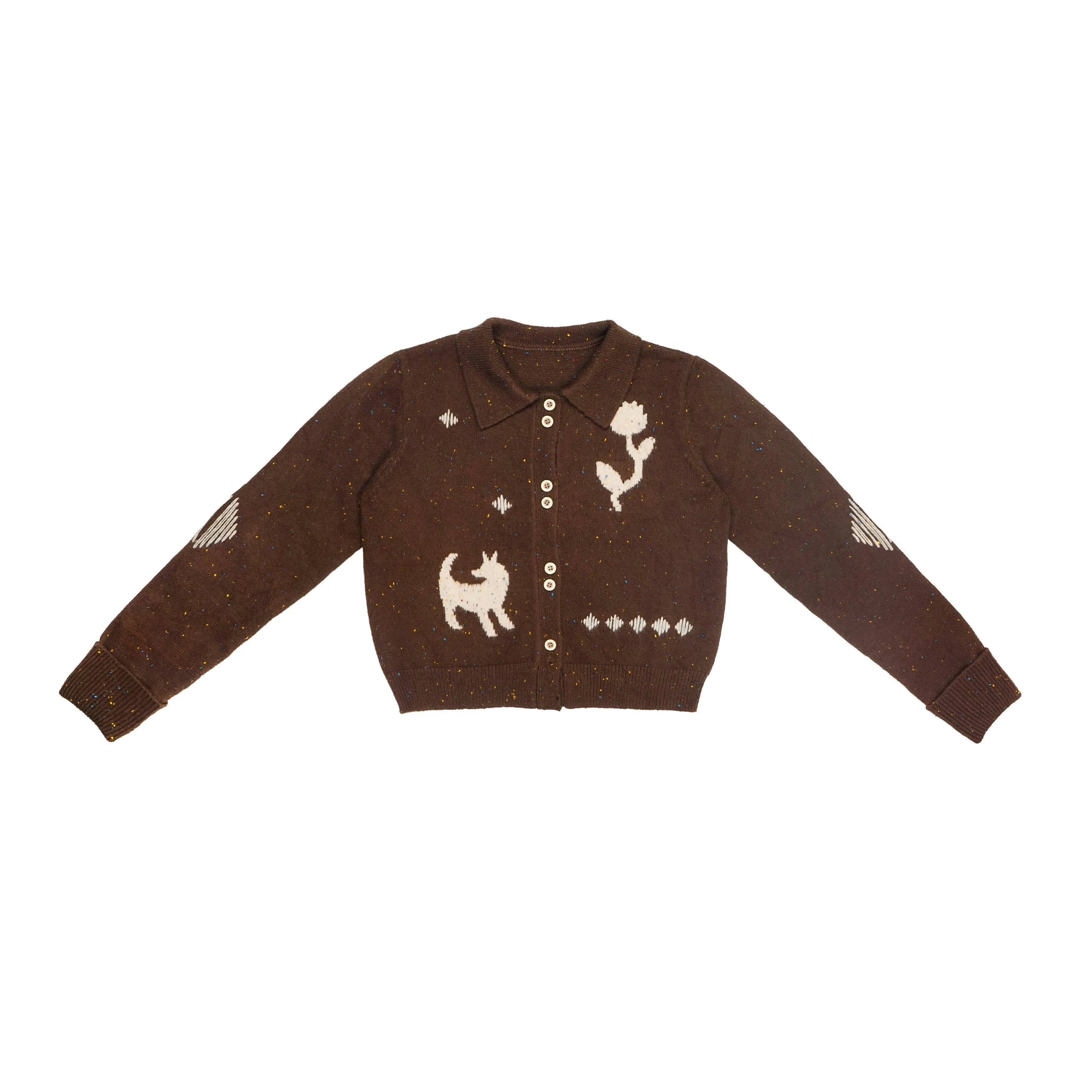 Hand-Painted Knitted Cardigan
