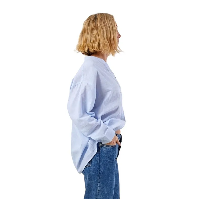 Heidi Cotton Shirt in Blue Stripe
