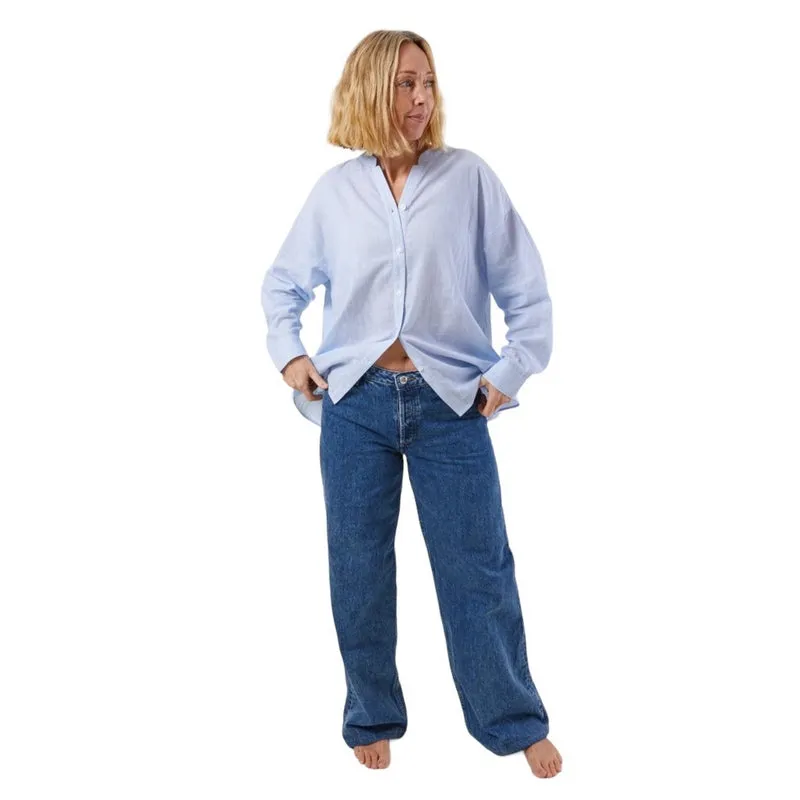 Heidi Cotton Shirt in Blue Stripe