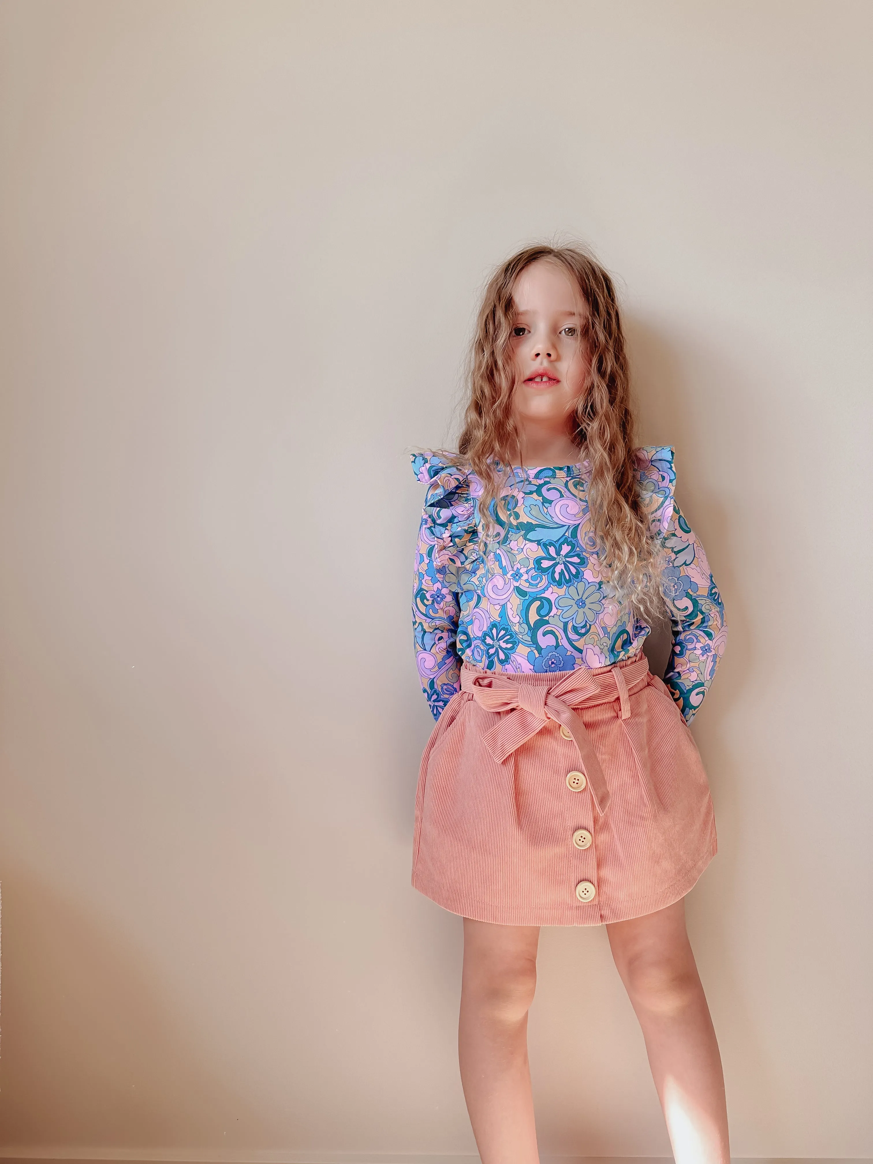 Heidi Mini Cord Skirt - CORAL