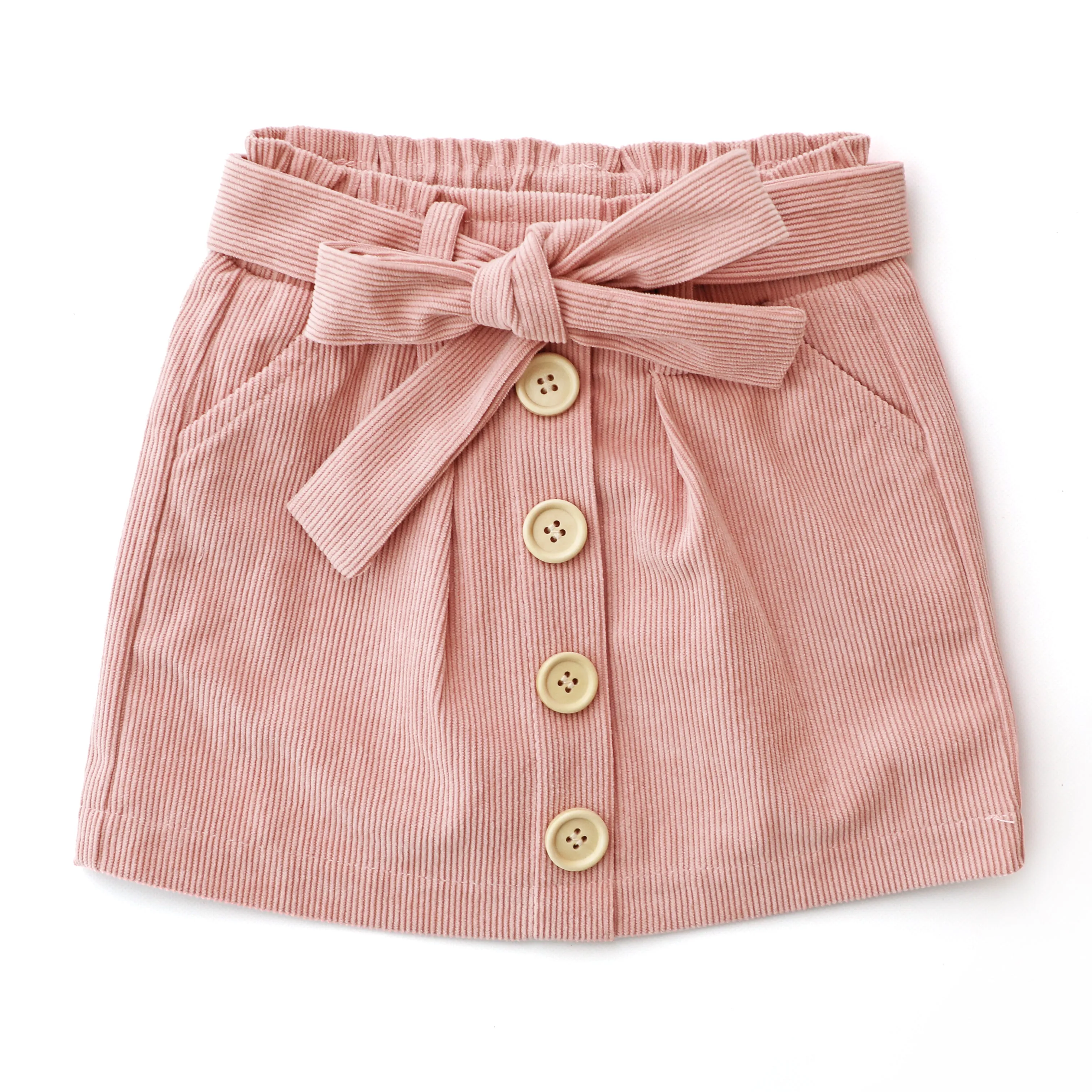 Heidi Mini Cord Skirt - CORAL