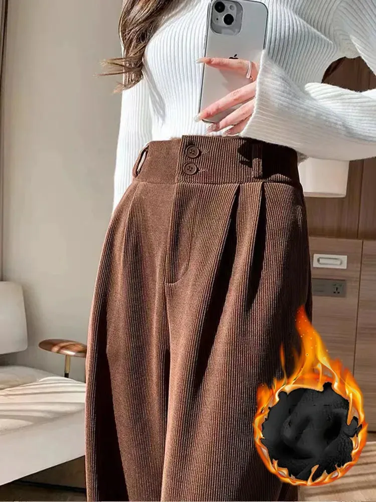 High-Waisted Thermal Knit Pants
