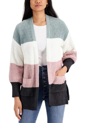 Hippie Rose Juniors' Colorblocked Cardigan  Multicolor Size S