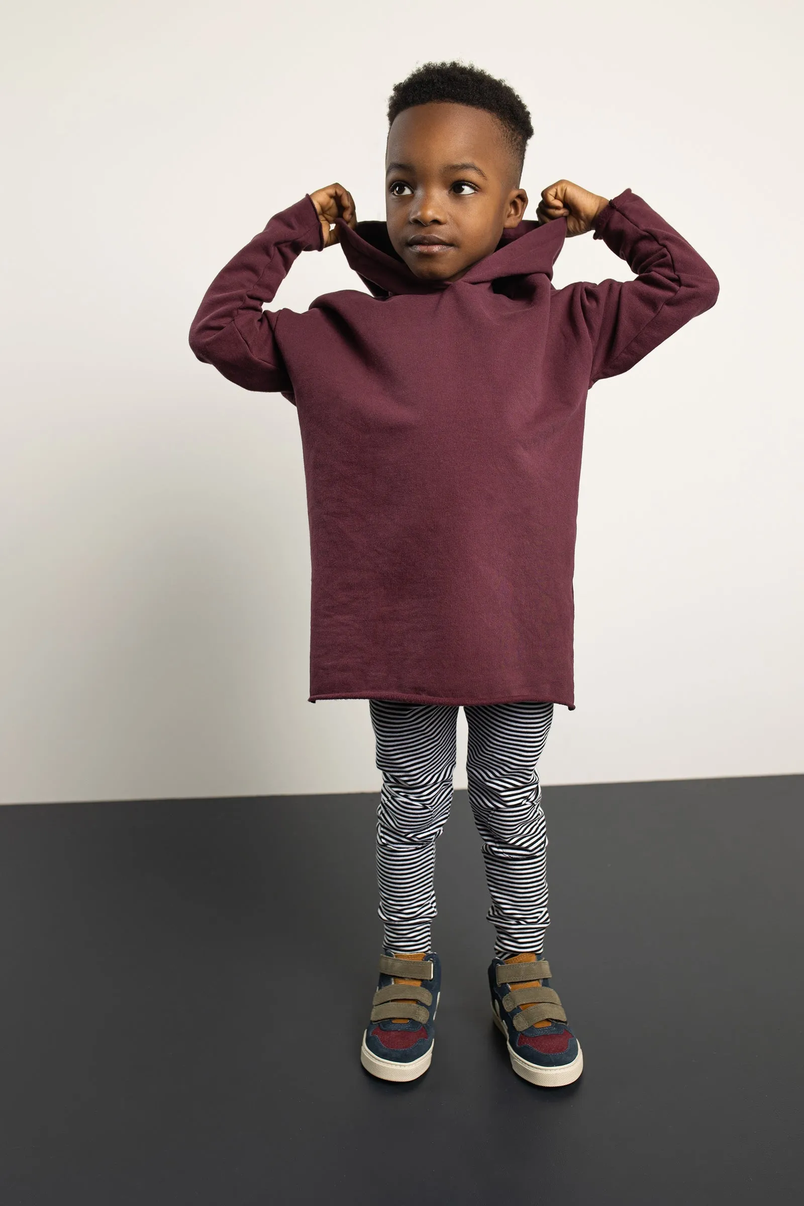 Hoody Raw Edge Plum