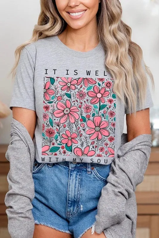 It Is Well With My Soul Flower Graphic Tee