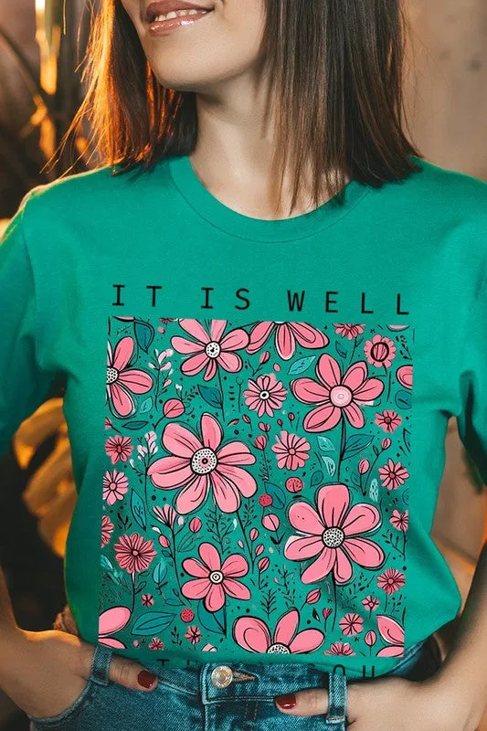 It Is Well With My Soul Flower Graphic Tee