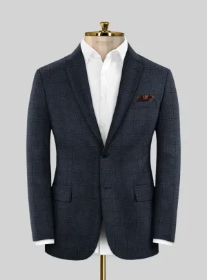 Italian Murano Ili Blue Wool Linen Silk Jacket
