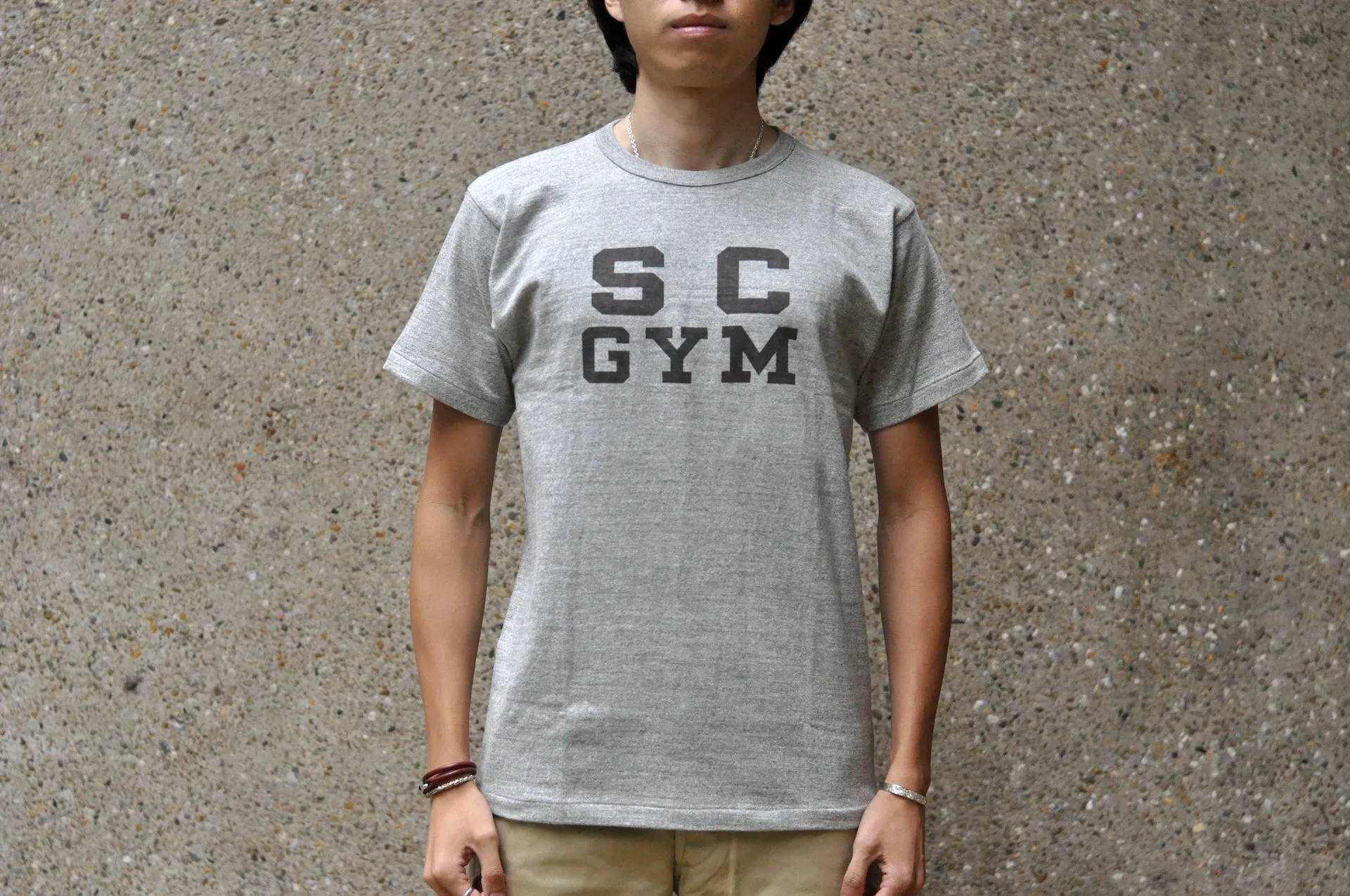 John Gluckow X Warehouse Co. 6oz 'SC Gym' Loopwheeled Tee (Heather Grey)