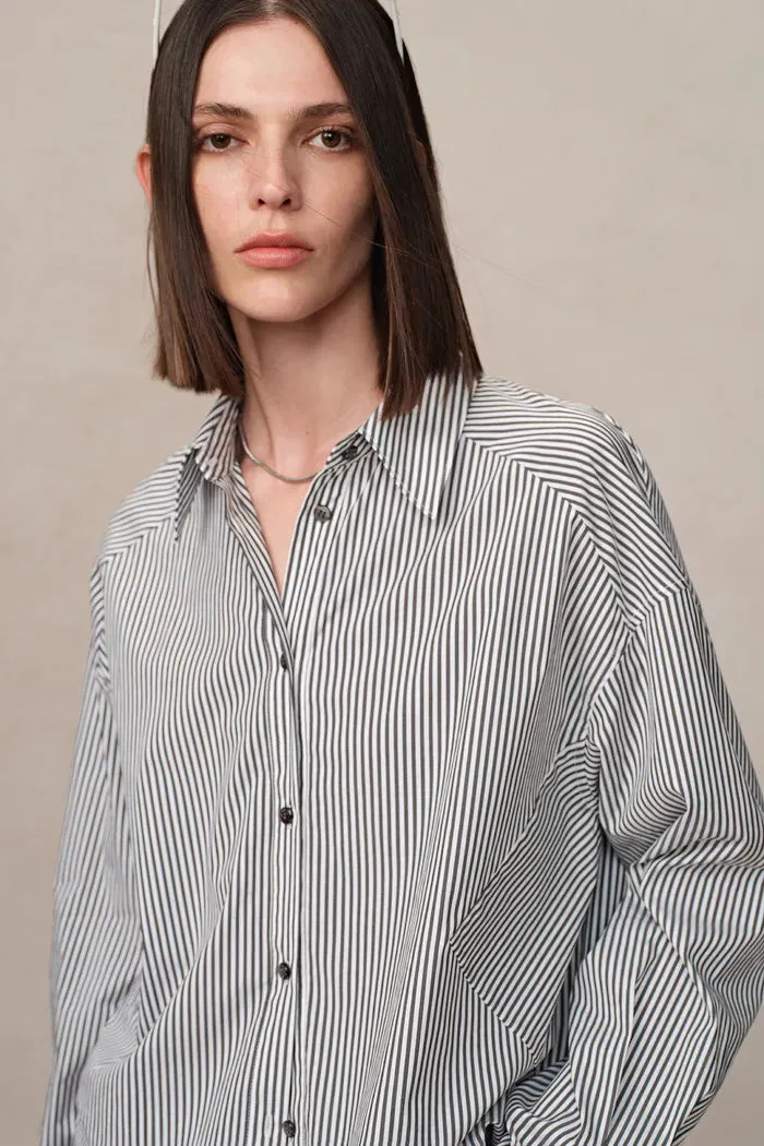 Jura Wrinkle Resistant Striped Shirt in Japanese Cotton Poplin