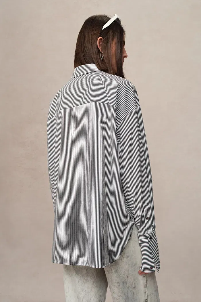 Jura Wrinkle Resistant Striped Shirt in Japanese Cotton Poplin
