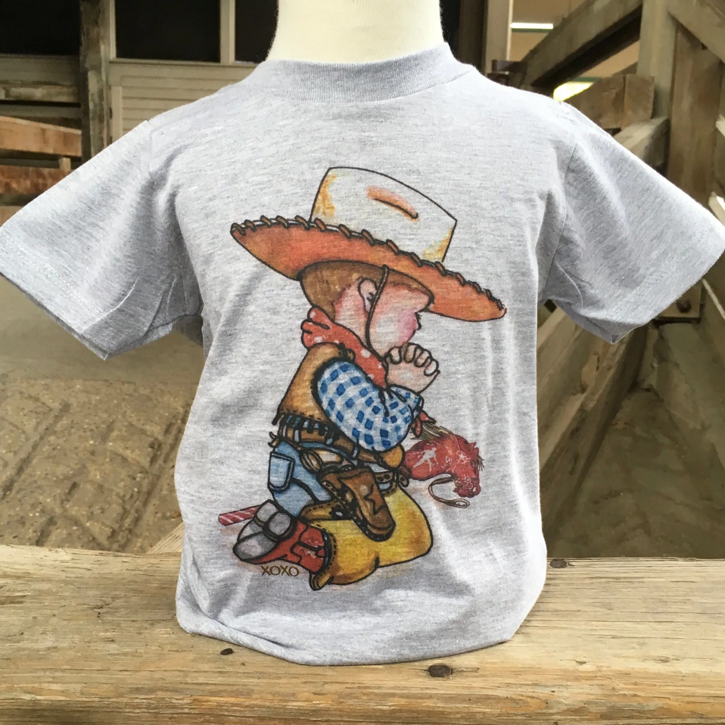 Kids Western Tee Praying Cowboy