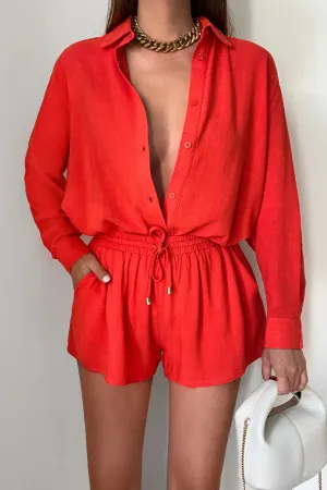 KYM BUTTON DOWN SHIRT & SHORTS SET