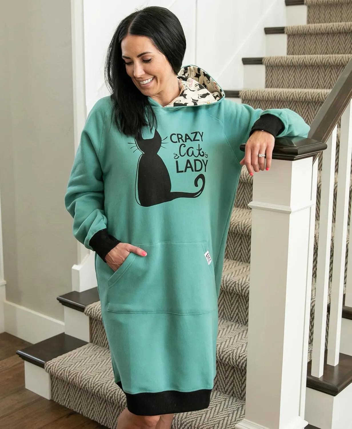 Lazy One Oversized Hoodie Sweatshirt, Comfortable Sleepwear, Sweater Dress for Women
