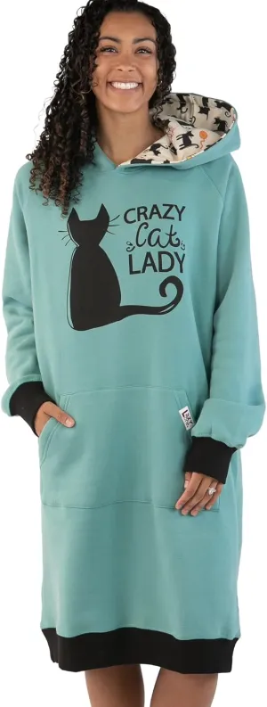 Lazy One Oversized Hoodie Sweatshirt, Comfortable Sleepwear, Sweater Dress for Women