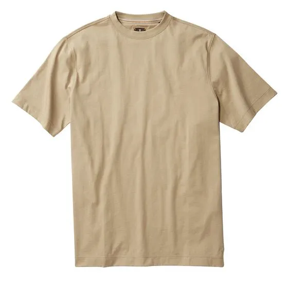 Left Coast Tee Taupe Solid Crew Neck Tee Shirt