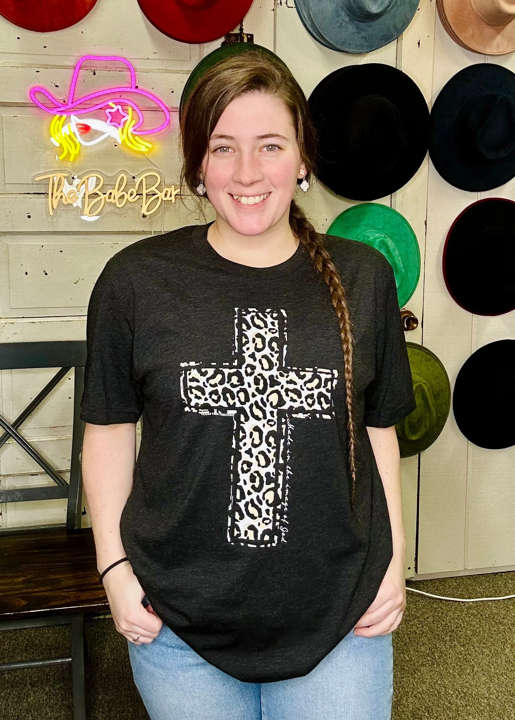 Leopard cross tee