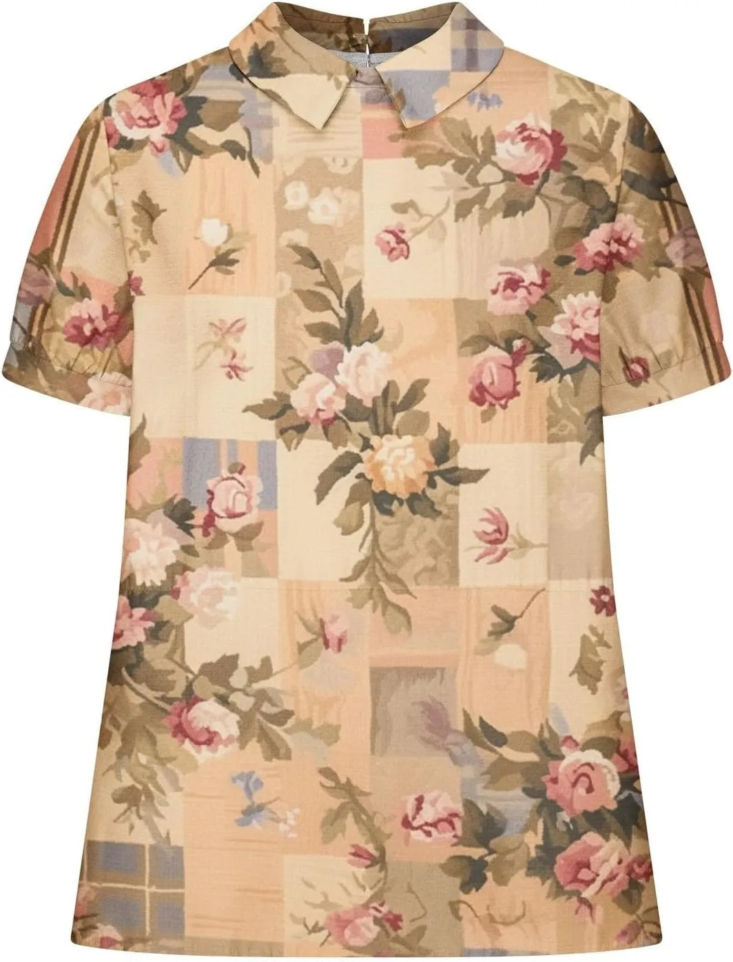 Linen Blouses Button Shirts Top Fresh Gradient Short Sleeved Pullover Top Bathing Suit Cover Up Spring Tops for
