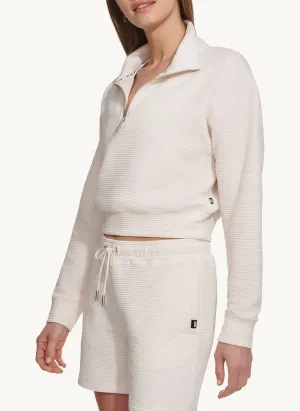 Long Sleeve Funnel Neck Pullover With Logo