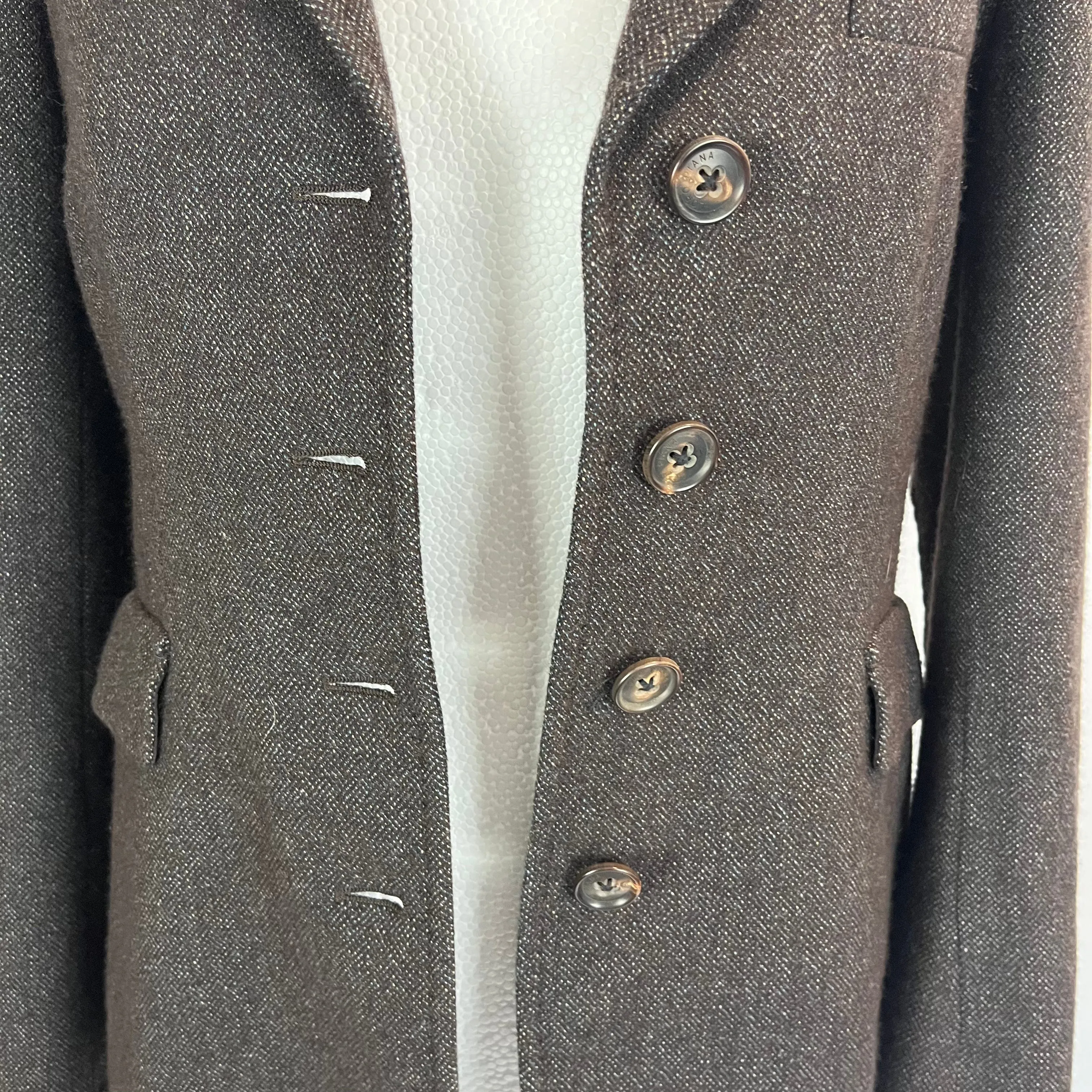 Loro Piana £3000 Chocolate Birds Eye Cashmere Jacket M