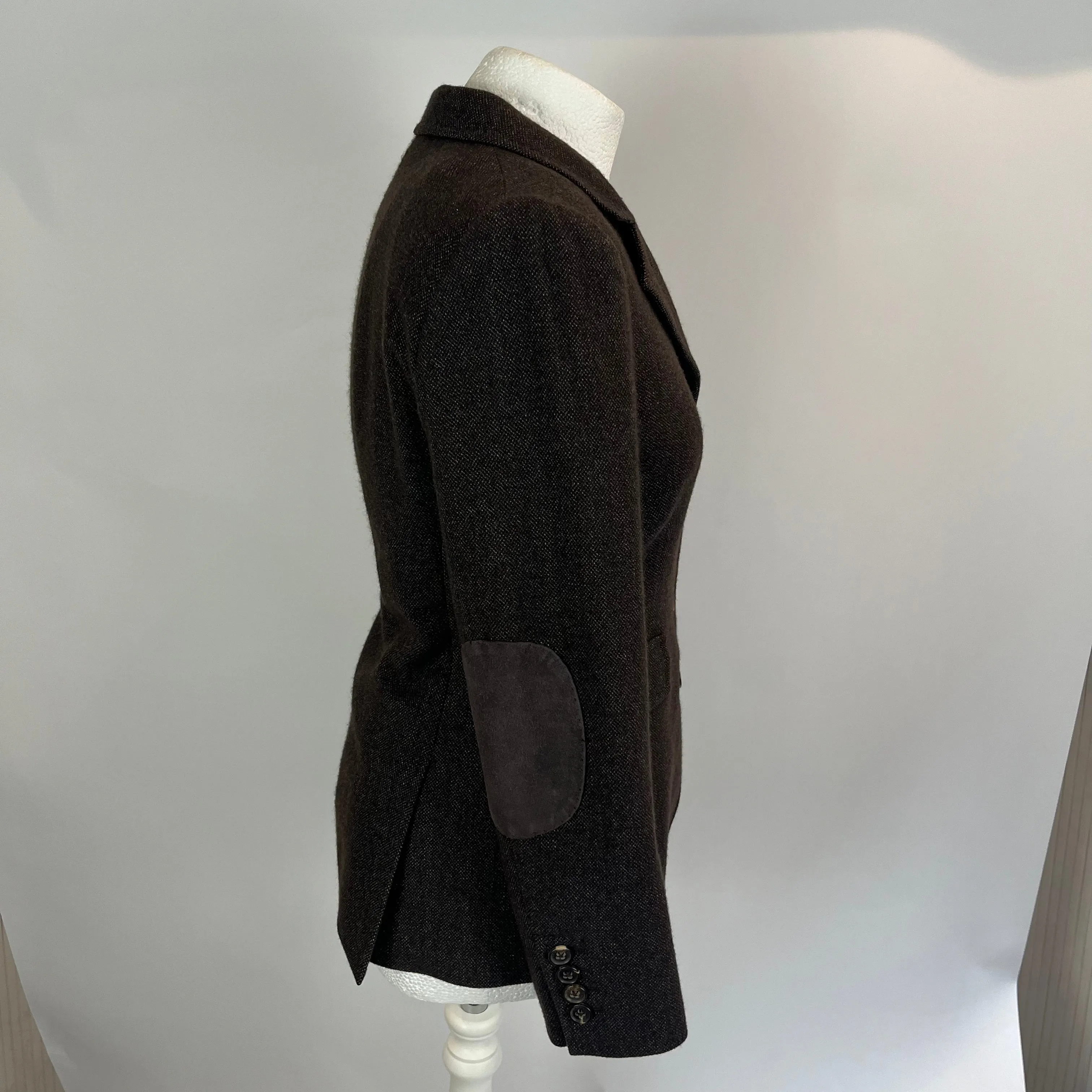 Loro Piana £3000 Chocolate Birds Eye Cashmere Jacket M
