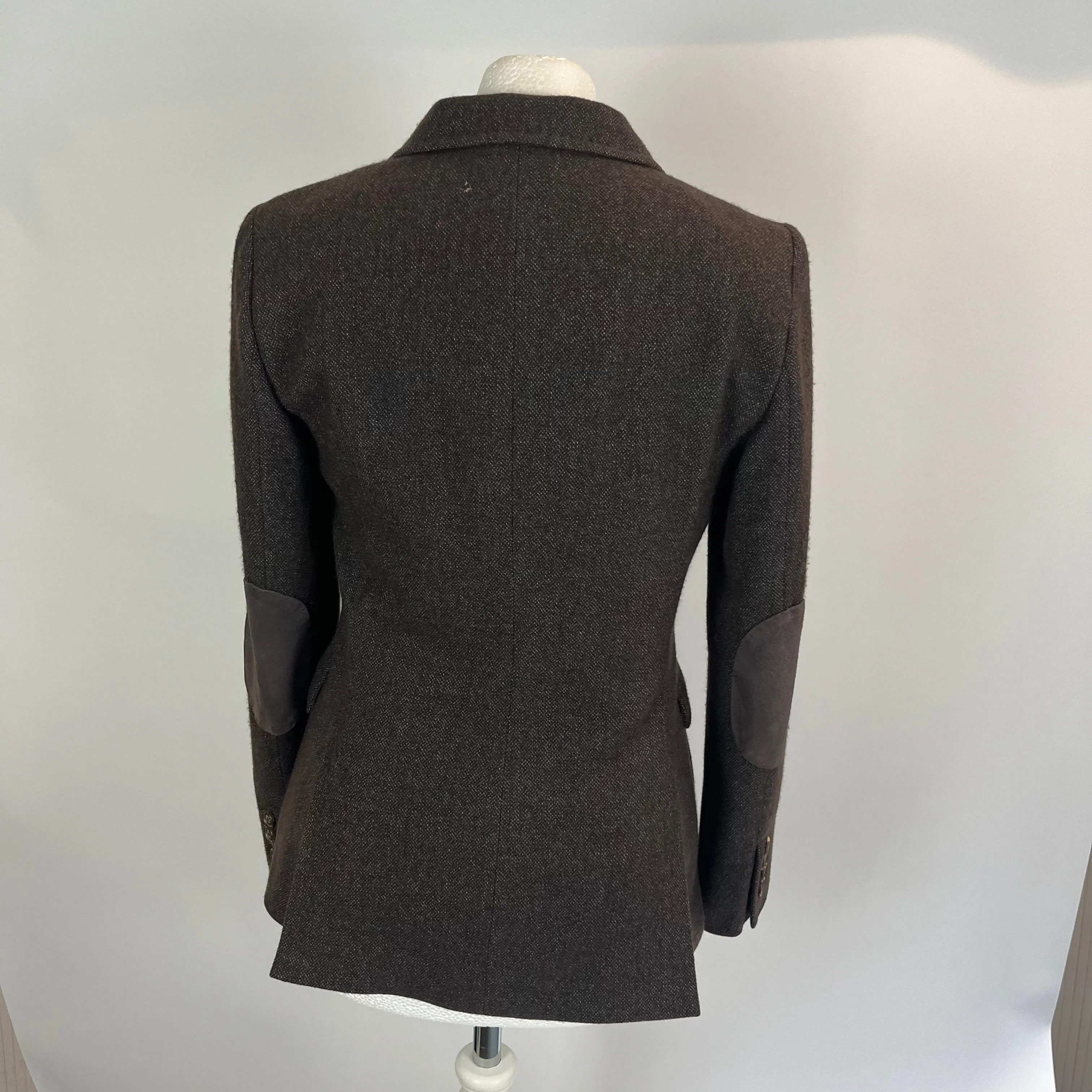 Loro Piana £3000 Chocolate Birds Eye Cashmere Jacket M