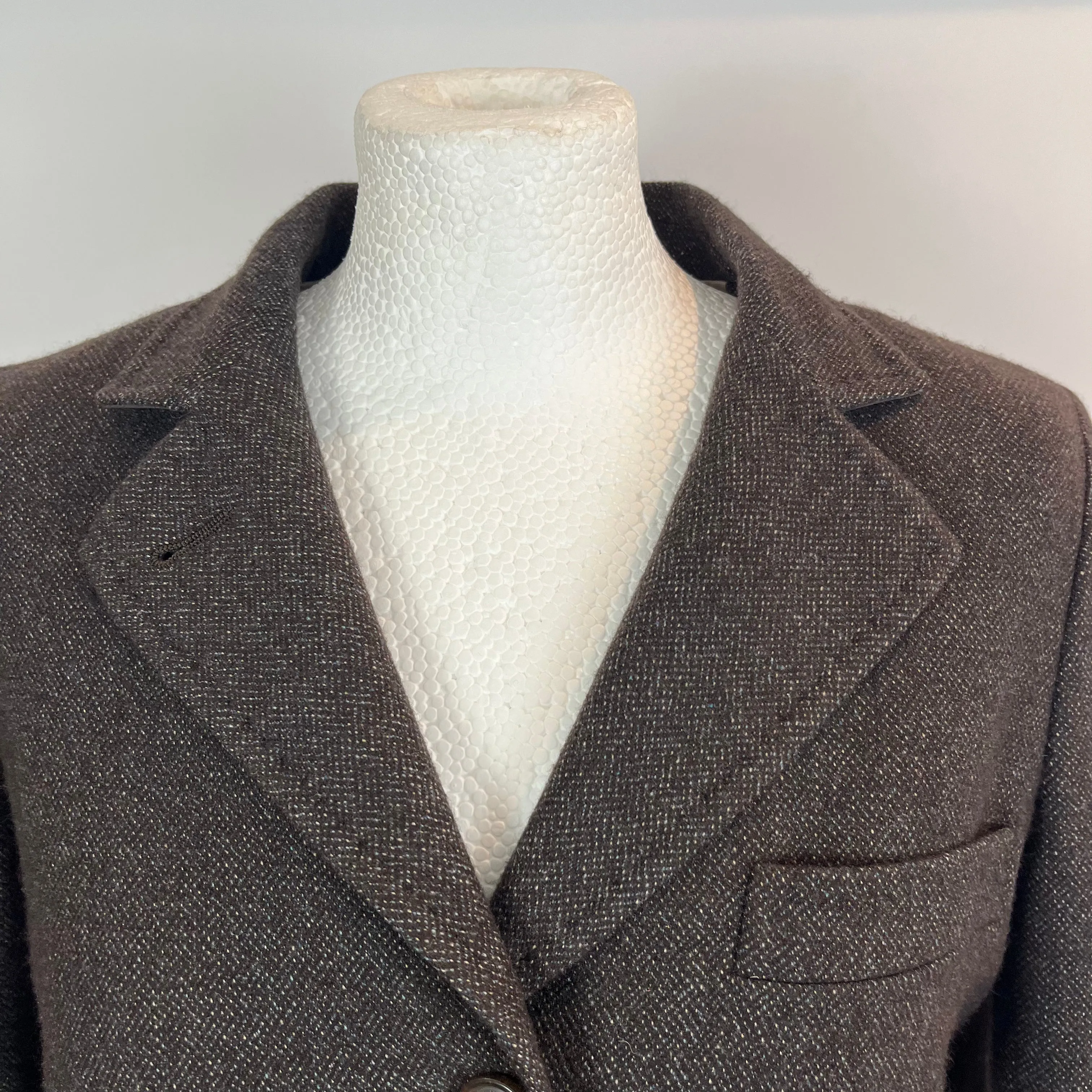 Loro Piana £3000 Chocolate Birds Eye Cashmere Jacket M