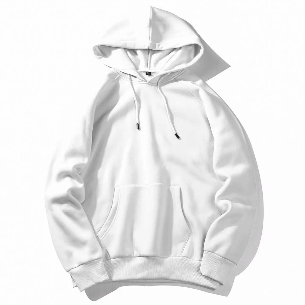 Men Warm Fleece Hoodies Sweatshirts Streetwear