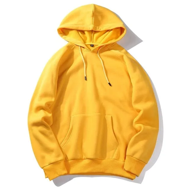 Men Warm Fleece Hoodies Sweatshirts Streetwear