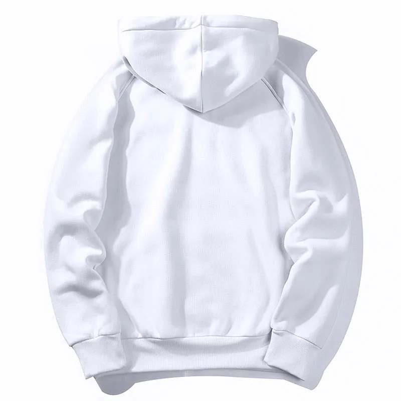 Men Warm Fleece Hoodies Sweatshirts Streetwear