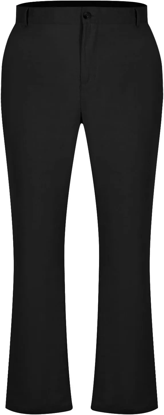 Mens Dress Pants Stylish Slim Fit Stretch Flat Front Elastic Waistband Suit Trouser Office Business Casual Pant