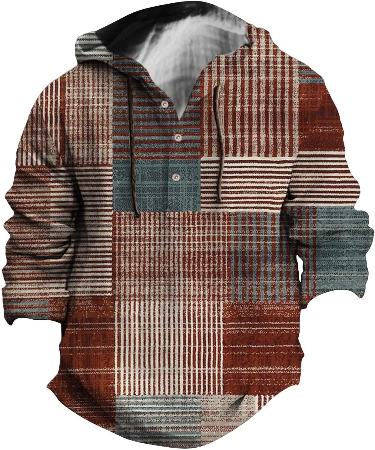 Men's Hoodie Fleece Hoodie Splicing Large Size Sweater Jacket 3D Printed Button Up Hoodie 50 Long Sleeve Men Men 50