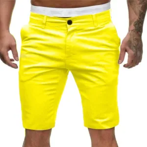 Men's Slim Fit Stretch Shorts Casual Fashion Vacation Beach Shorts Drawstring Elastic Waist Streetwear Short