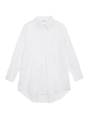 Mika Striped Cotton Shirt - White/Black