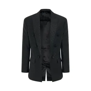 Monogram Jacquard 6 Buttons Jacket in Black
