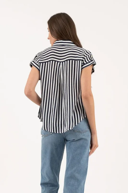 Navy Stripe Blouse