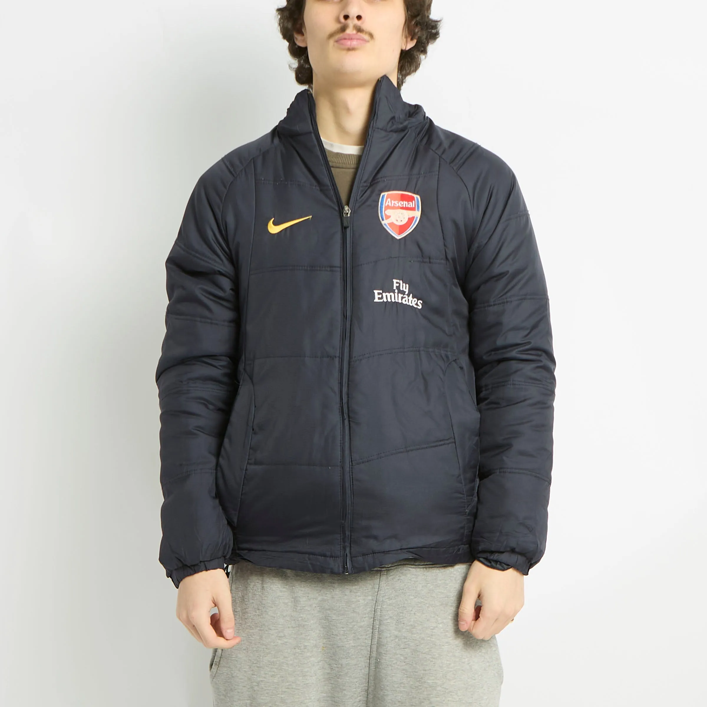 Nike Arsenal Lightweight Puffer With Yellow Embroidery - M