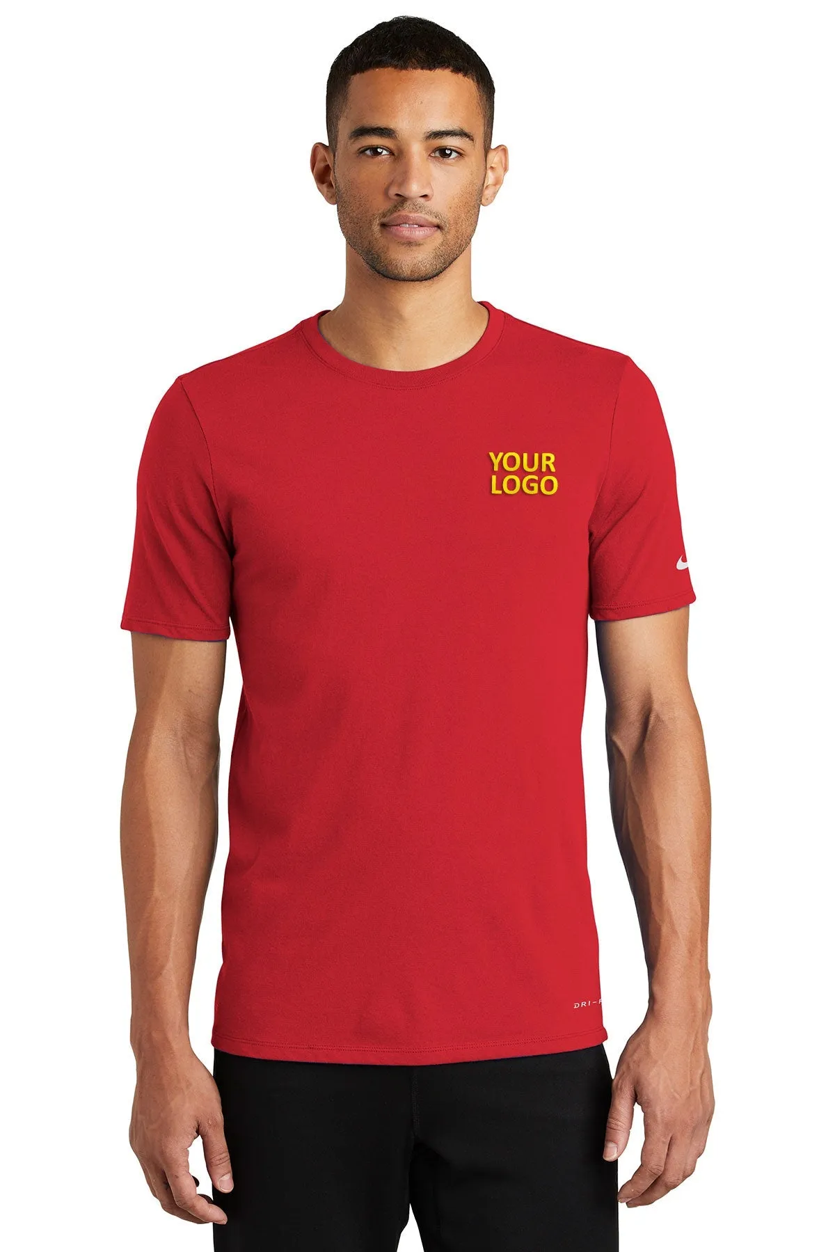 Nike DriFIT Cotton Poly Custom Tees, Gym Red