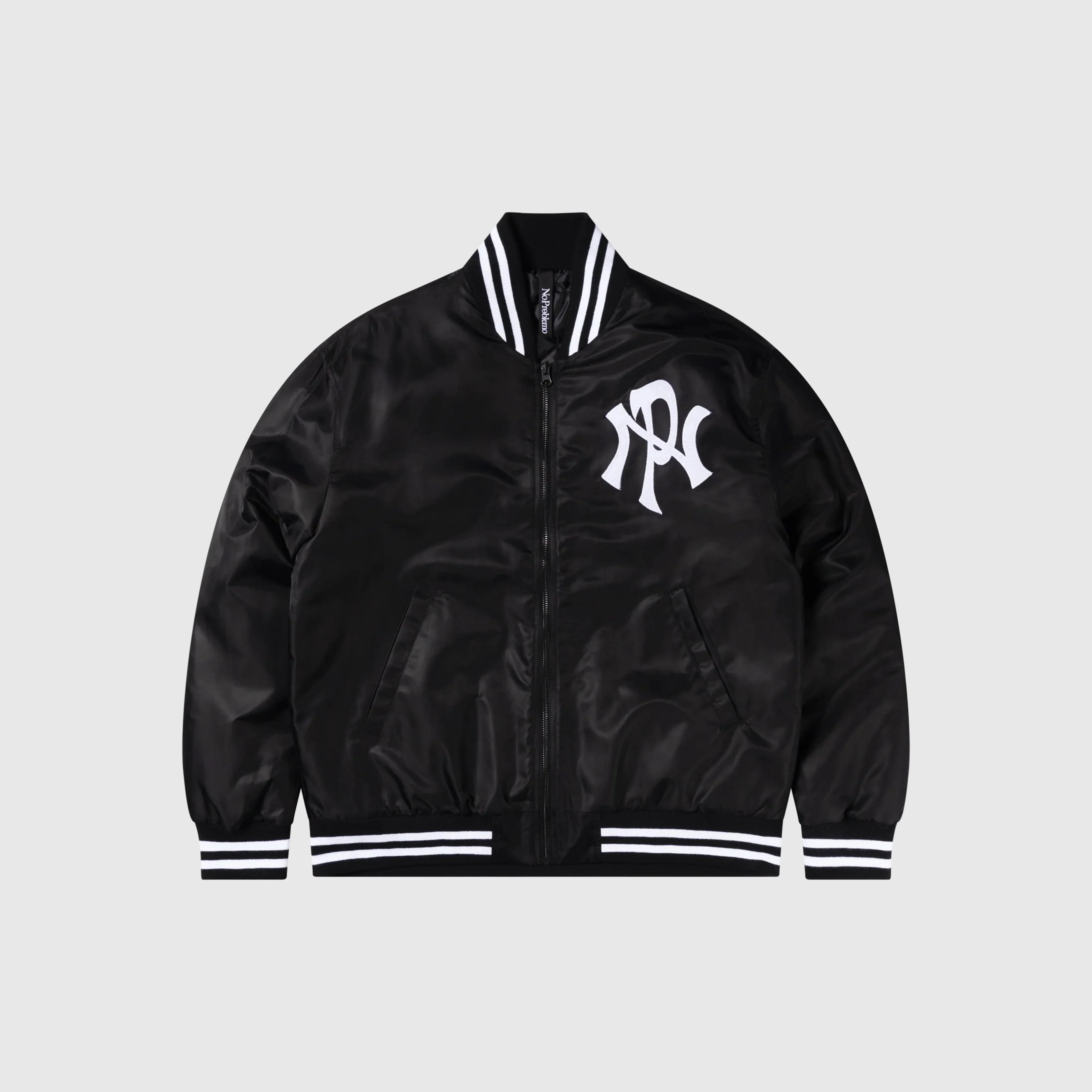 No Problemo NYP Nylon Varsity Jacket - Black