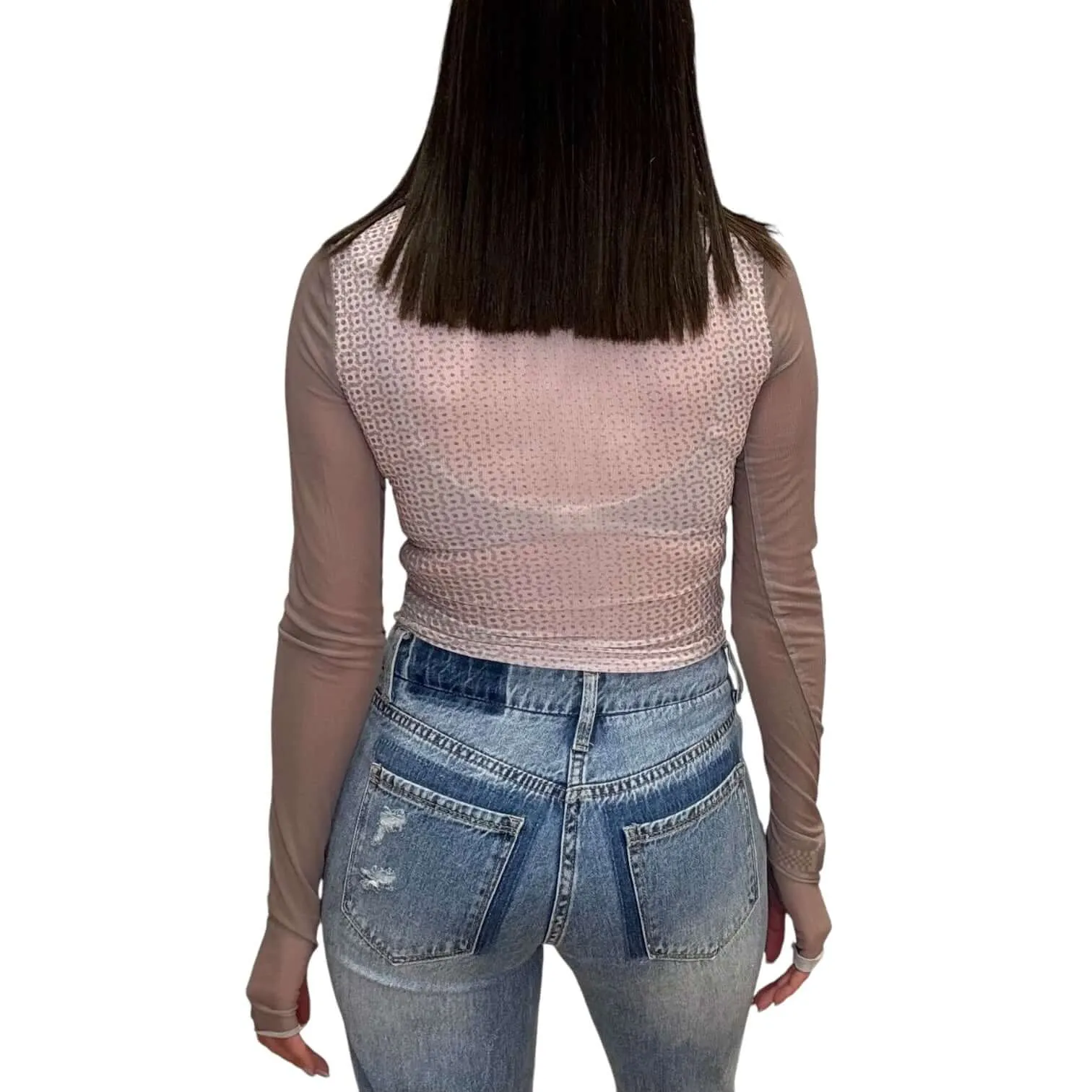 Nude Illusion Mesh Top