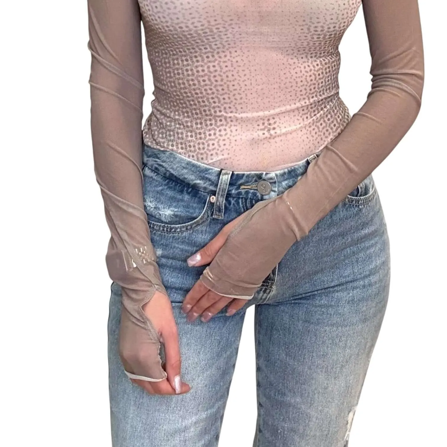 Nude Illusion Mesh Top