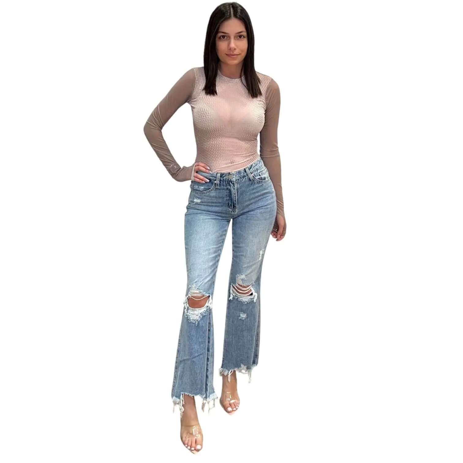 Nude Illusion Mesh Top