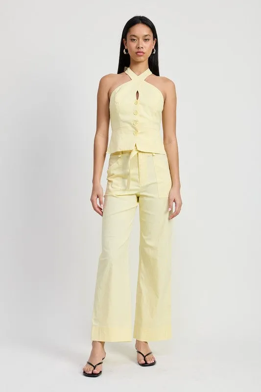 OPEN BACK HALTER NECK TOP